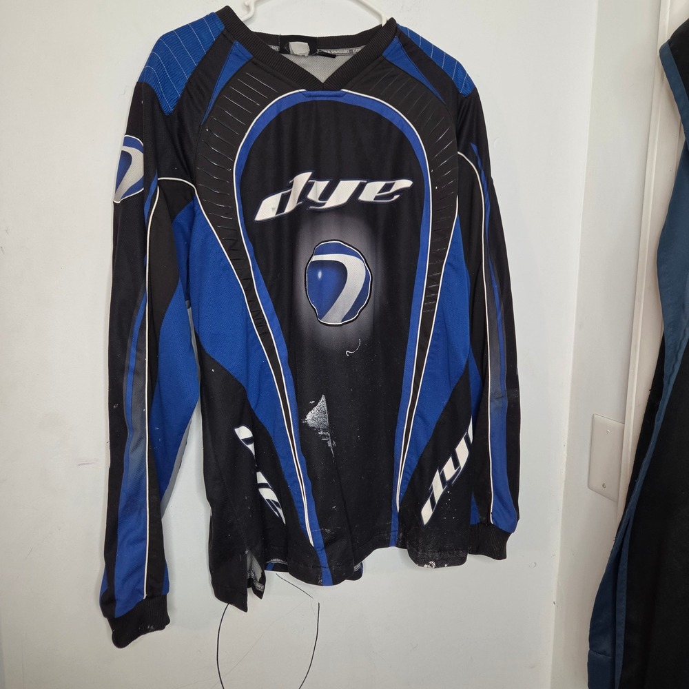 Dye Core Division 04 Paintball Jersey Mens XL Black Blue Padded Long Sleeve Mesh